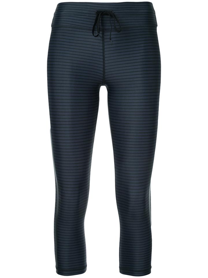 The Upside Striped Fitness Capris - Blue