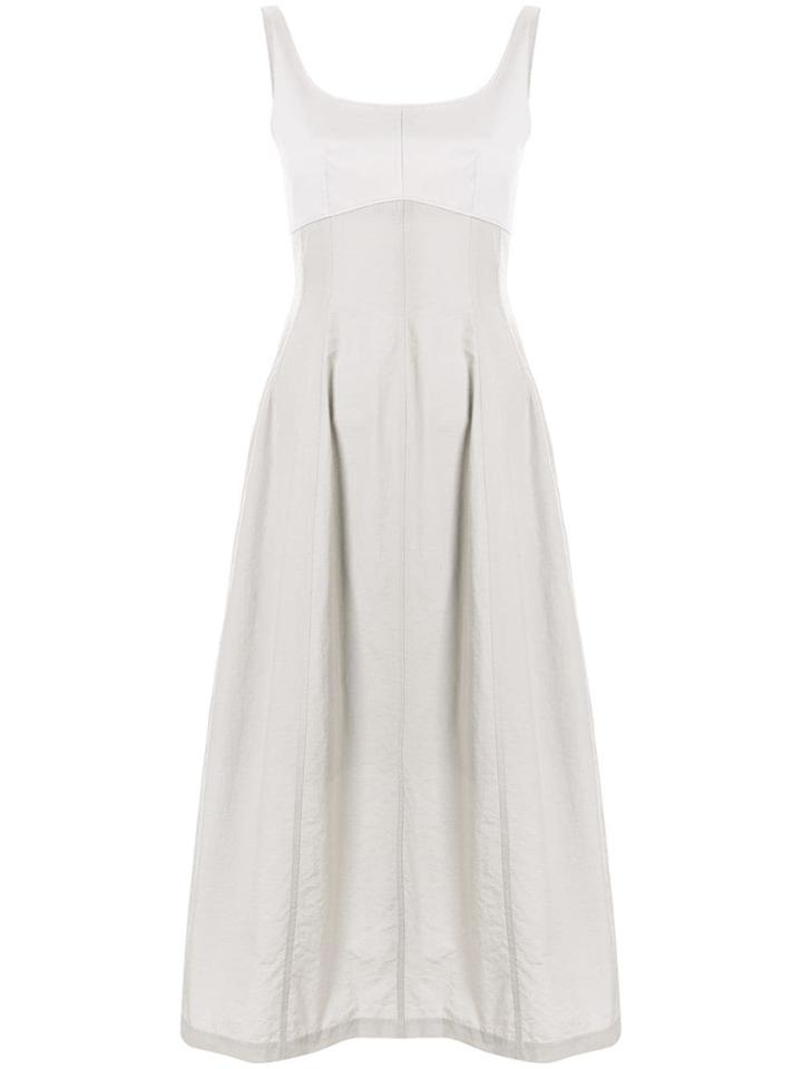 Le Ciel Bleu Sleeveless Bustier Midi Dress - Grey