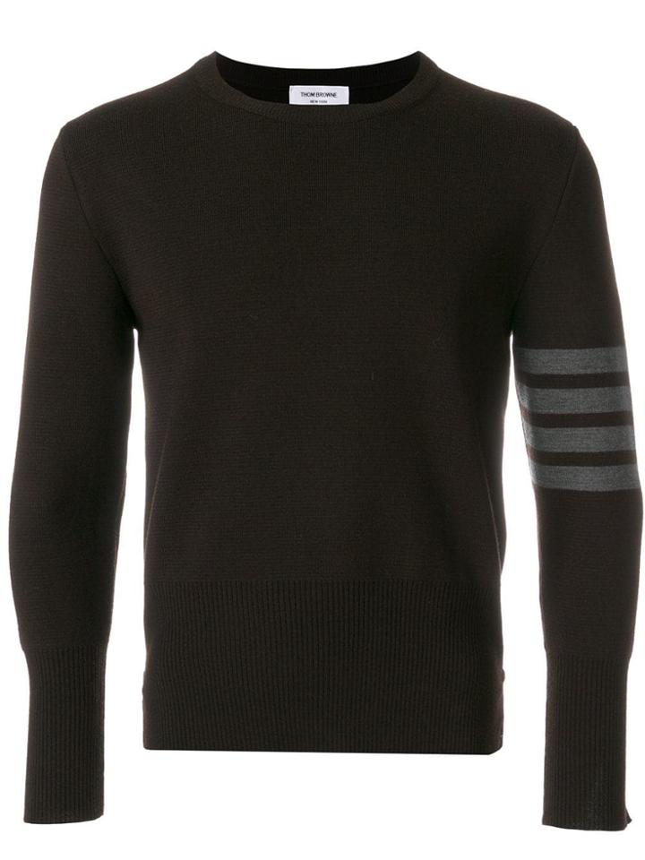 Thom Browne 4-bar Stripe Milano Stitch Merino Pullover