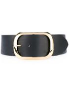 Erika Cavallini - Wide To Slip Buckle Belt - Women - Leather - One Size, Black, Leather