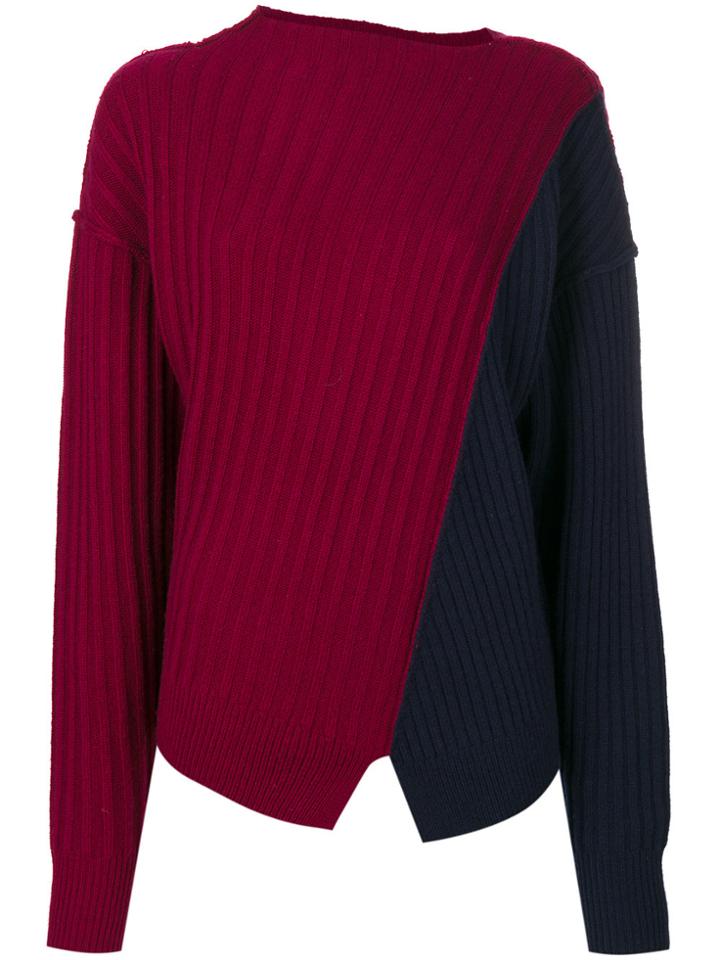 Michel Klein Ribbed Contrast Jumper - Red