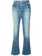 Unravel Project - Cropped Flared Jeans - Women - Cotton/acrylic/polyester/spandex/elastane - 28, Blue, Cotton/acrylic/polyester/spandex/elastane