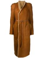 Rick Owens Belted Coat - Orange