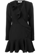 Msgm Ruffled Mini Dress - Black