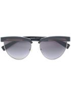 Versace Cut-out Frame Sunglasses, Women's, Black, Acetate/metal