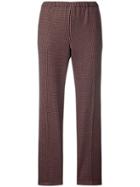 Alberto Biani Cropped Check Trousers - Pink & Purple