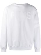 Gcds Logo Embroidered Sweatshirt - White