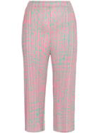 Pleats Please Issey Miyake Printed Cropped Trousers - Pink