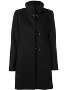 Fay Hook Fastening Coat, Women's, Size: Large, Black, Acrylic/polyamide/acetate/virgin Wool