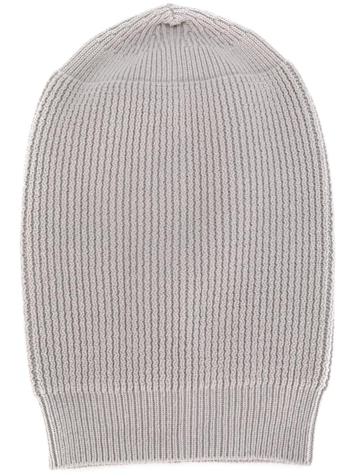 Rick Owens Ribbed Beanie - Grey