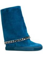Casadei Concealed Platform Chain Boots - Blue