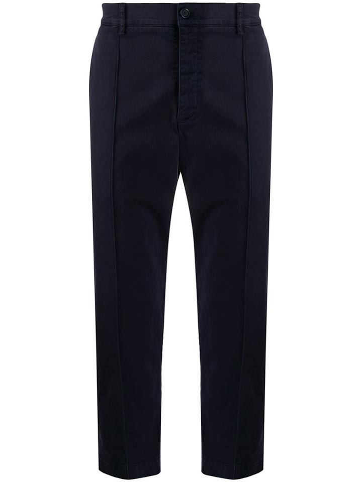 Ymc Straight Piped-seam Trousers - Blue