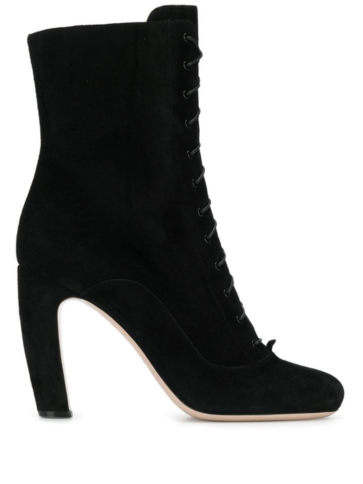 Miu Miu Lace Up Boots - Black