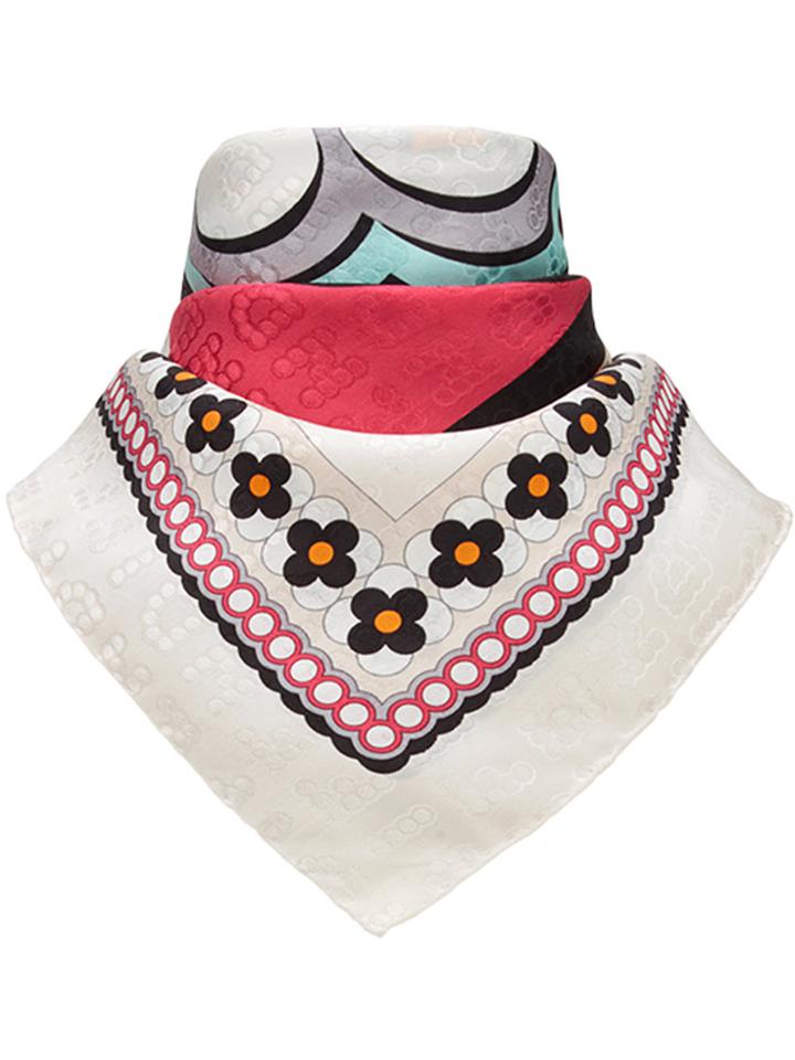 Fendi Logo Print Square Scarf - White