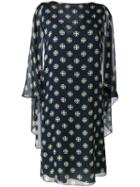 Alberta Ferretti Geometric Print Shift Dress, Women's, Size: 42, Blue, Silk/rayon