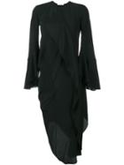 Givenchy Asymmetric Silk Long Sleeve Blouse