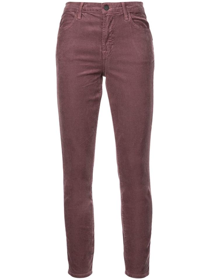 J Brand Skinny Fit Corduroy Trousers - Pink & Purple
