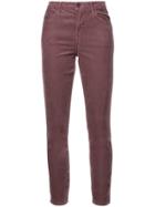 J Brand Skinny Fit Corduroy Trousers - Pink & Purple