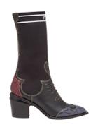 Fendi Patch-work Cowboy Boots - Black