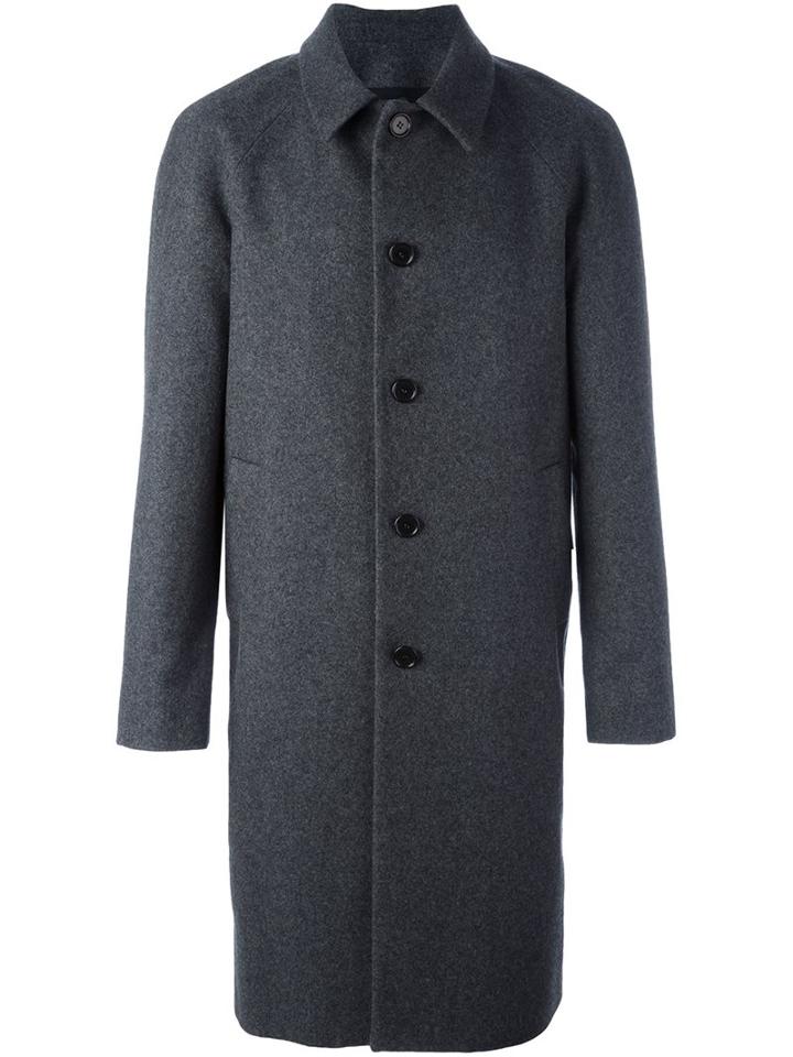 Msgm Classic Coat, Men's, Size: 52, Grey, Polyamide/polyester/acetate/wool