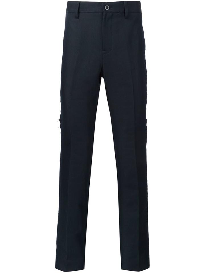 Sacai Straight Leg Trousers, Men's, Size: 3, Blue, Nylon/polyester/wool