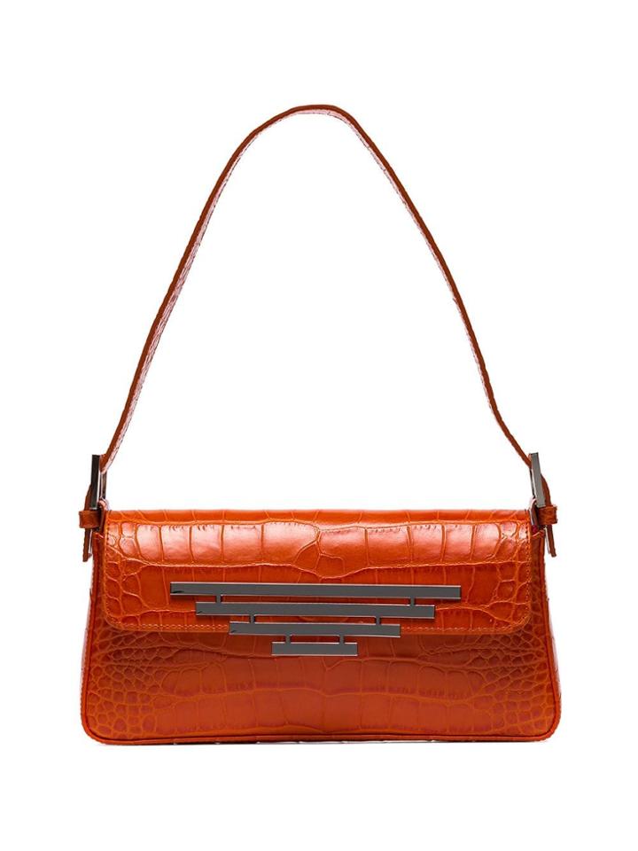Dorateymur Investment Croc-embossed Shoulder Bag - Orange