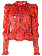 Magda Butrym Victorian Style Printed Blouse - Orange