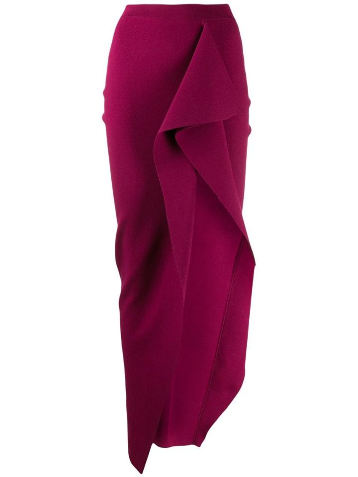 Rick Owens Long Ruffled Side Slit Skirt - Pink
