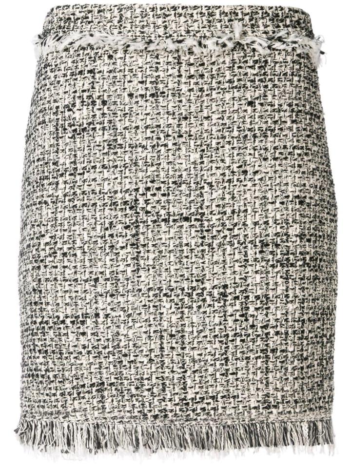 Twin-set Frayed Bouclé Skirt - Black