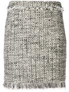 Twin-set Frayed Bouclé Skirt - Black