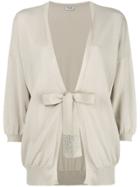 Liu Jo Tied Cropped Sleeve Cardigan - Nude & Neutrals