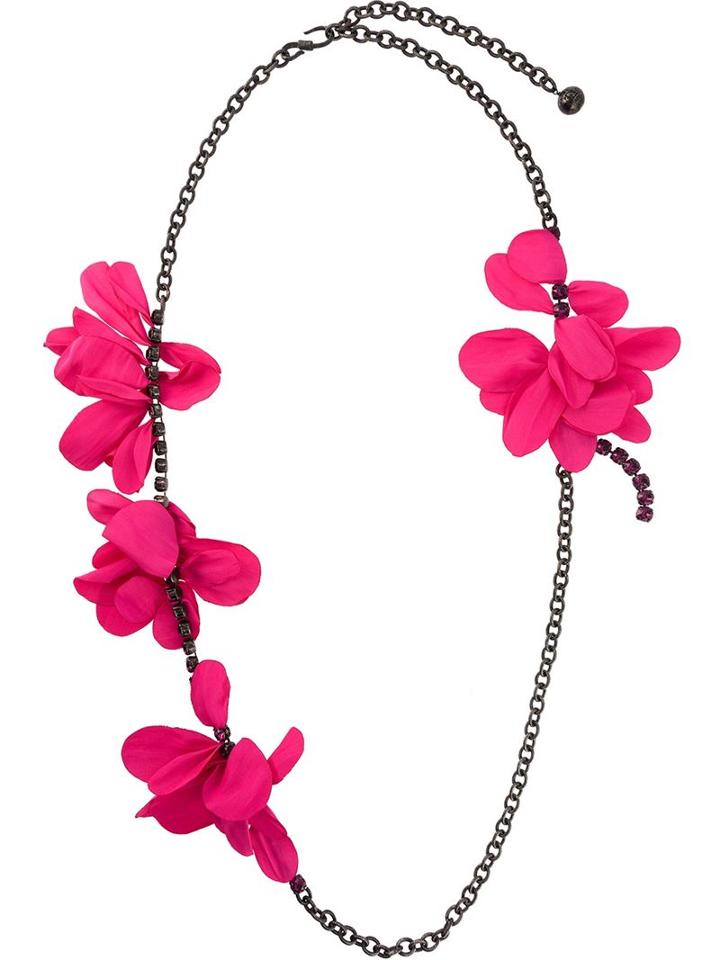 Lanvin Multiple Flower Necklace, Women's, Pink/purple
