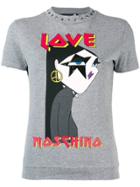 Love Moschino Logo Graphic Print T-shirt - Grey