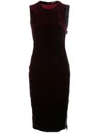 Tom Ford - Side-zip Dress - Women - Silk/lamb Skin/polyester/acetate - 42, Red, Silk/lamb Skin/polyester/acetate