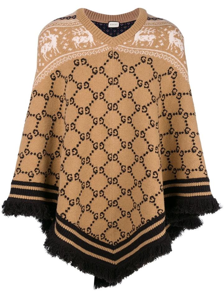 Gucci Gg Knit Poncho - Nude & Neutrals