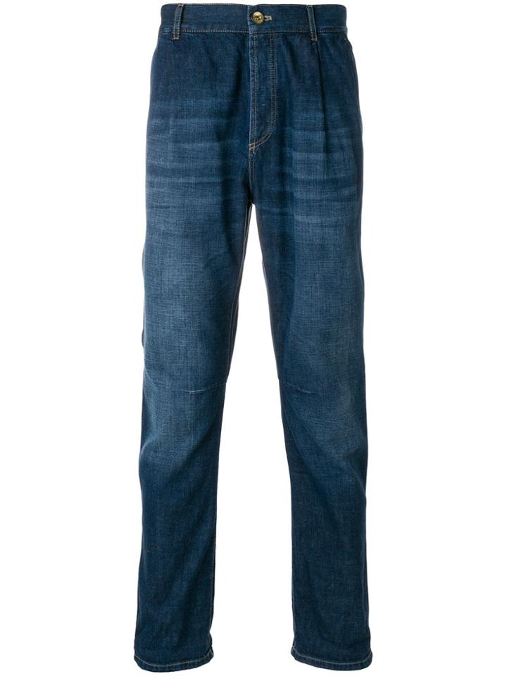 Brunello Cucinelli High-waist Straight-leg Jeans - Blue