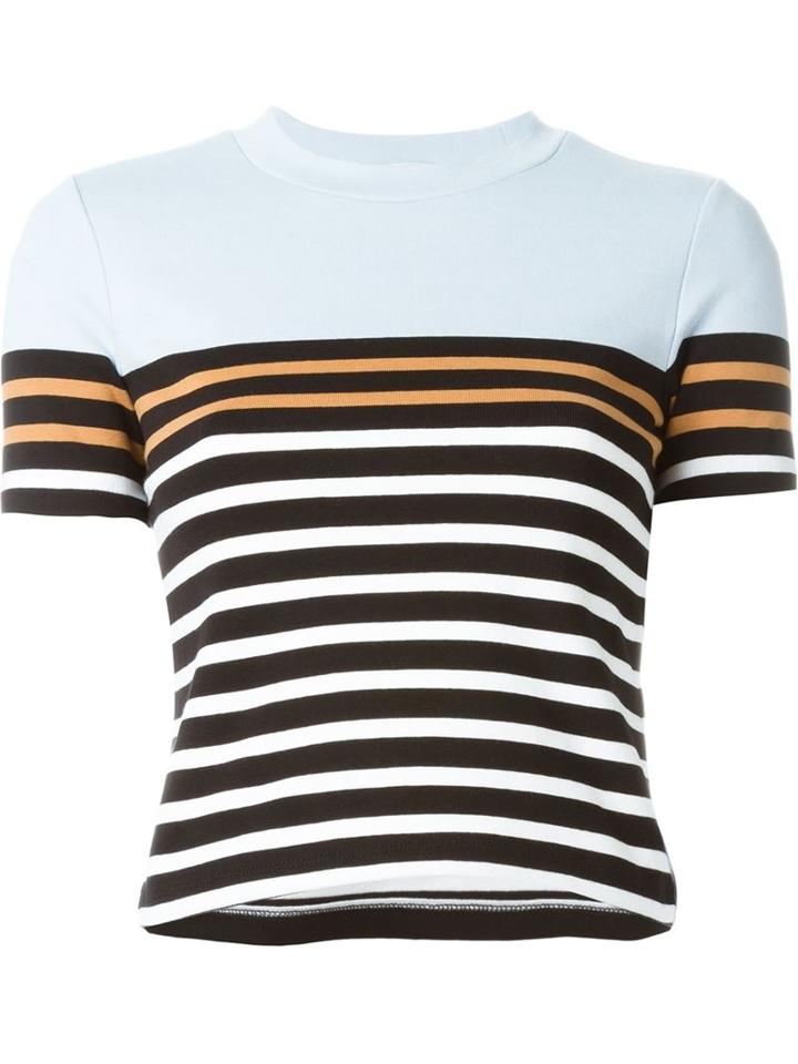 T By Alexander Wang Striped T-shirt, Women's, Size: S, Blue, Cotton/spandex/elastane