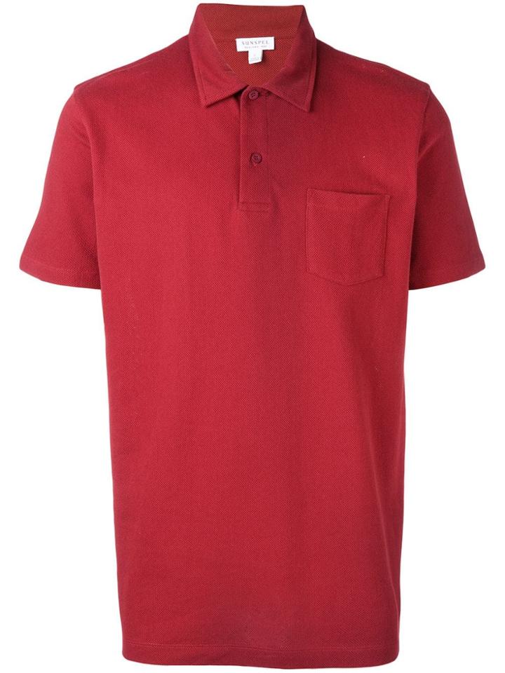 Sunspel Short Sleeve Riviera Polo - Red