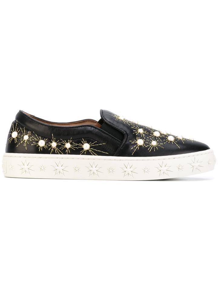 Aquazzura 'cosmic Pearls' Slip-on - Black