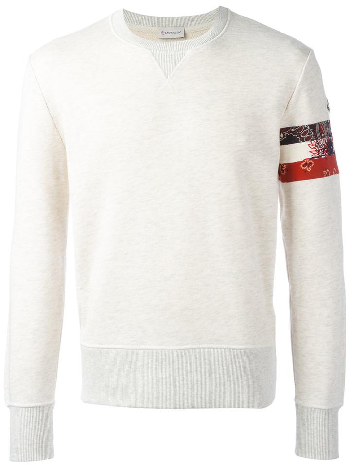 Moncler Bandana Panel Sweatshirt, Men's, Size: Large, Nude/neutrals, Cotton