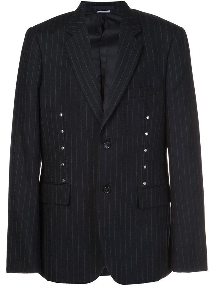 Comme Des Garçons Homme Plus Pinstriped Blazer, Men's, Size: Small, Black, Wool