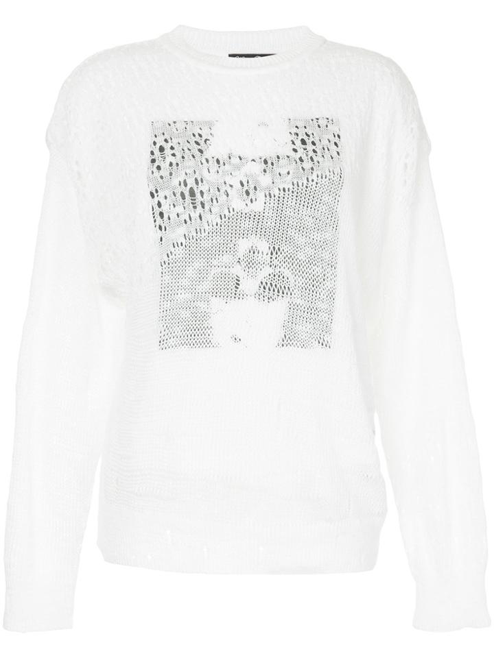 Hysteric Glamour The Skull Distressed Sweater - White