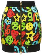 Moschino Peace And Love Front Zip Skirt - Black