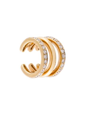Sarah Noor 'triple Row' Diamond Ear Cuff - Metallic