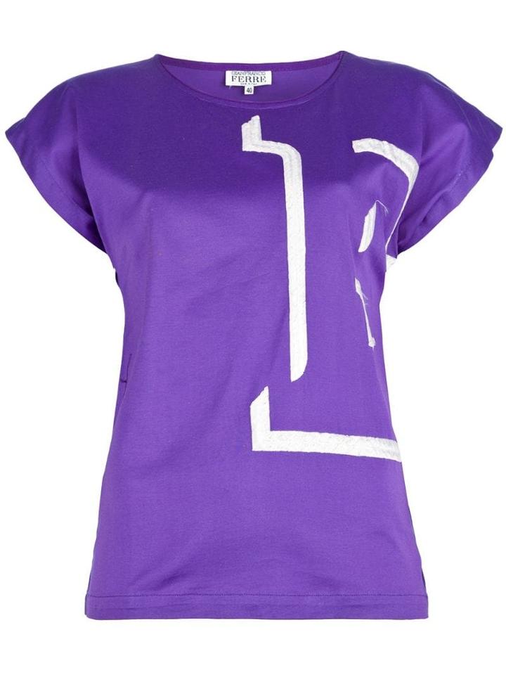 Gianfranco Ferré Pre-owned 'e' Embroidered T-shirt - Purple
