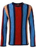 Roberto Cavalli Zig Zag Detail Jumper, Men's, Size: Large, Blue, Cotton