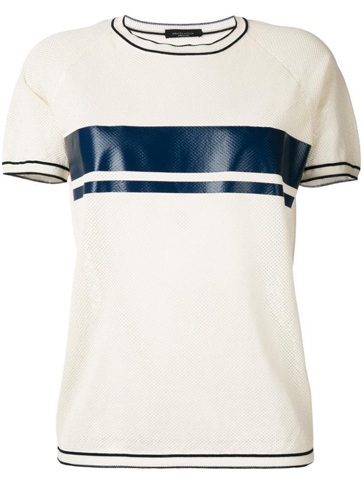 Roberto Collina Stripe Short Sleeve T-shirt - Nude & Neutrals