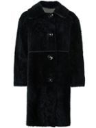Sylvie Schimmel Shearling Coat, Women's, Size: 38, Black, Sheep Skin/shearling/viscose/nylon/spandex/elastane