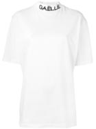 Gaelle Bonheur Mock Neck T-shirt, Women's, Size: 2, White, Cotton