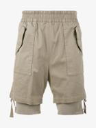 Helmut Lang Double Layer Cargo Shorts, Men's, Size: Medium, Nude/neutrals, Cotton/spandex/elastane/viscose